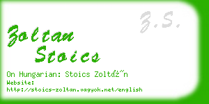 zoltan stoics business card